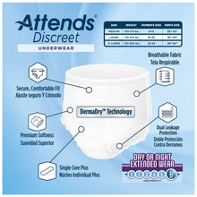 Load image into Gallery viewer,  Unisex Adult Absorbent Underwear Attends® Discreet Pull On with Tear Away Seams Large Disposable Heavy Absorbency 
