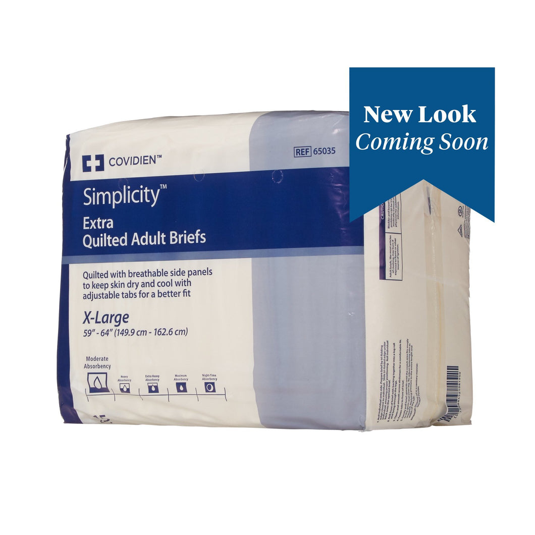  Unisex Adult Incontinence Brief Simplicity™ X-Large Disposable Moderate Absorbency 