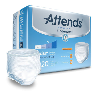  Unisex Adult Absorbent Underwear Attends® Advanced Pull On with Tear Away Seams Medium Disposable Heavy Absorbency 