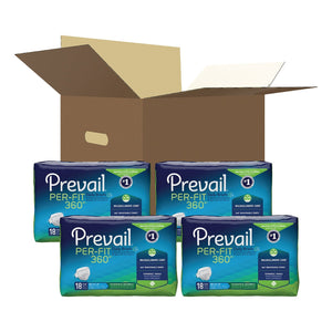  Unisex Adult Incontinence Brief Prevail® Per-Fit 360°™ Large Disposable Heavy Absorbency 