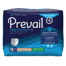 Load image into Gallery viewer,  Male Adult Absorbent Underwear Prevail® Men&#39;s Daily Underwear Pull On with Tear Away Seams Large / X-Large Disposable Heavy Absorbency 
