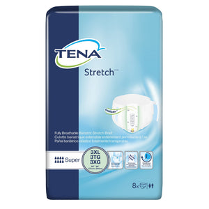  Unisex Adult Incontinence Brief TENA® Stretch™ Super 3X-Large Disposable Heavy Absorbency 