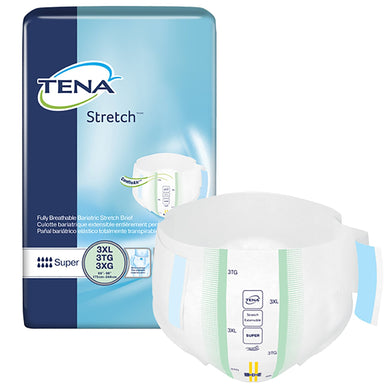  Unisex Adult Incontinence Brief TENA® Stretch™ Super 3X-Large Disposable Heavy Absorbency 