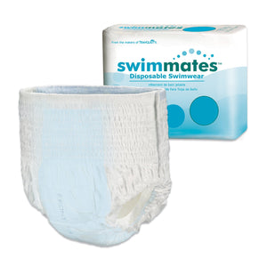 Unisex Adult Bowel Containment Swim Brief Swimmates™ Pull On with Tear Away Seams Small Disposable Moderate Absorbency 