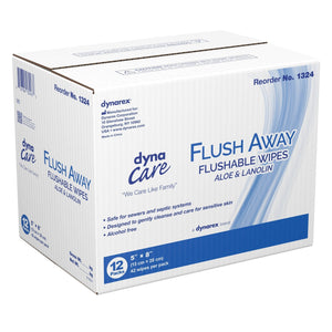  Flushable Personal Wipe Flush Away Junior Soft Pack Aloe / Lanolin Scented 12 Count 