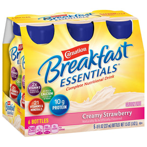 Oral Supplement Carnation® Breakfast Essentials® Creamy Strawberry Flavor Ready to Use 8 oz. Bottle
