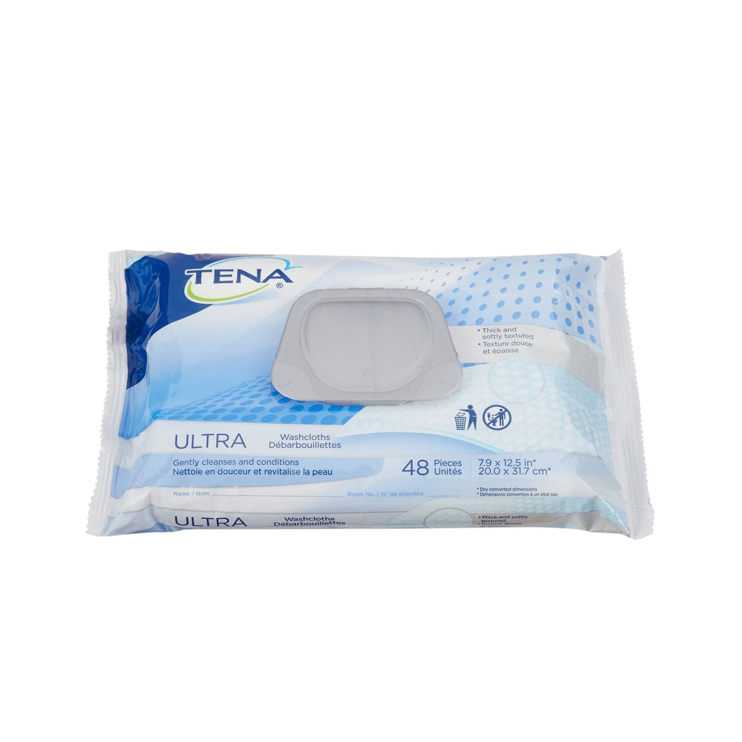  Rinse-Free Bath Wipe TENA® Ultra Soft Pack Aloe / Vitamin E / Chamomile Scented 48 Count 