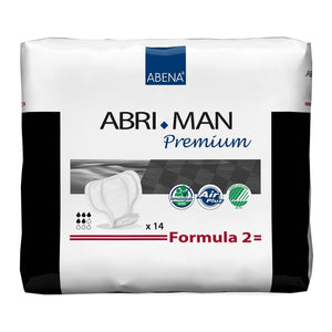  Bladder Control Pad Abri-Man™ Formula 2 12 Inch Length Light Absorbency Fluff / Polymer Core Formula 2 Adult Male Disposable 