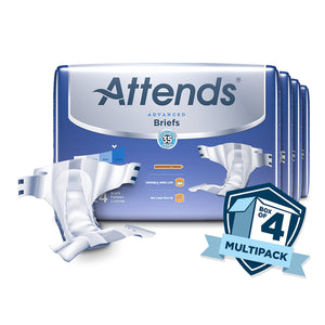  Unisex Adult Incontinence Brief Attends® Advanced Medium Disposable Heavy Absorbency 