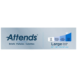  Unisex Adult Incontinence Brief Attends® Advanced Large Disposable Heavy Absorbency 