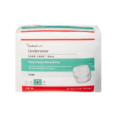 Unisex Adult Absorbent Underwear Sure Care™ Ultra Pull On with Tear Away Seams Large Disposable Heavy Absorbency 