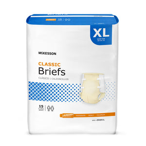  Unisex Adult Incontinence Brief McKesson Classic X-Large Disposable Light Absorbency 