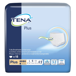  Unisex Adult Absorbent Underwear TENA® Plus Pull On with Tear Away Seams Large Disposable Moderate Absorbency 