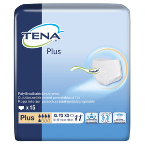  Unisex Adult Absorbent Underwear TENA® Plus Pull On with Tear Away Seams X-Large Disposable Moderate Absorbency 