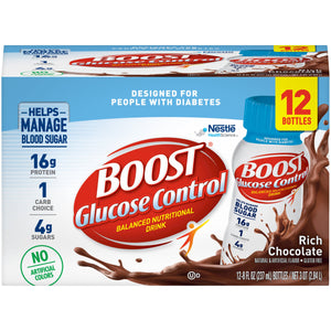  Oral Supplement Boost® Glucose Control® Chocolate Sensation Flavor Ready to Use 8 oz. Bottle 