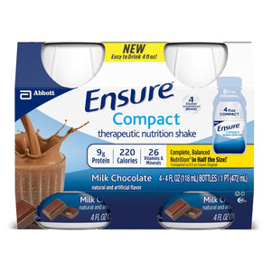  Oral Supplement Ensure® Compact Therapeutic Nutrition Shake Chocolate Flavor Ready to Use 4 oz. Bottle 