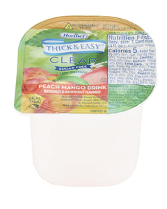  Thickened Beverage Thick & Easy® Sugar Free 4 oz. Portion Cup Peach Mango Flavor Ready to Use Honey Consistency 