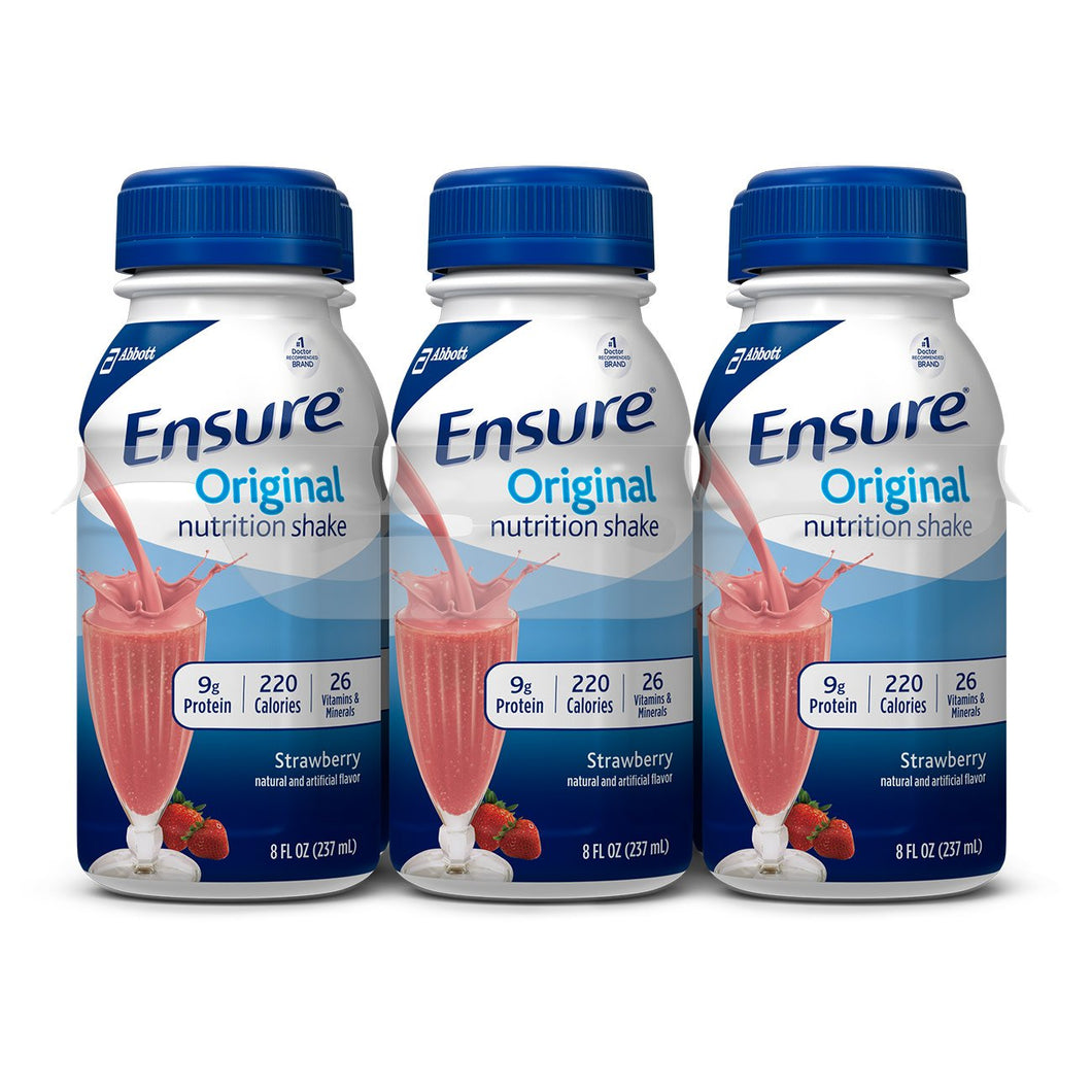  Oral Supplement Ensure® Original Strawberry Flavor Ready to Use 8 oz. Bottle 