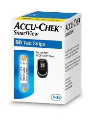 Blood Glucose Test Strips Accu-Chek® SmartView 50 Strips per Box Tiny 0.6 microliter drop For Accu-Chek® Control Solutions , Accu-Chek® Nano & Nano Designer Edition