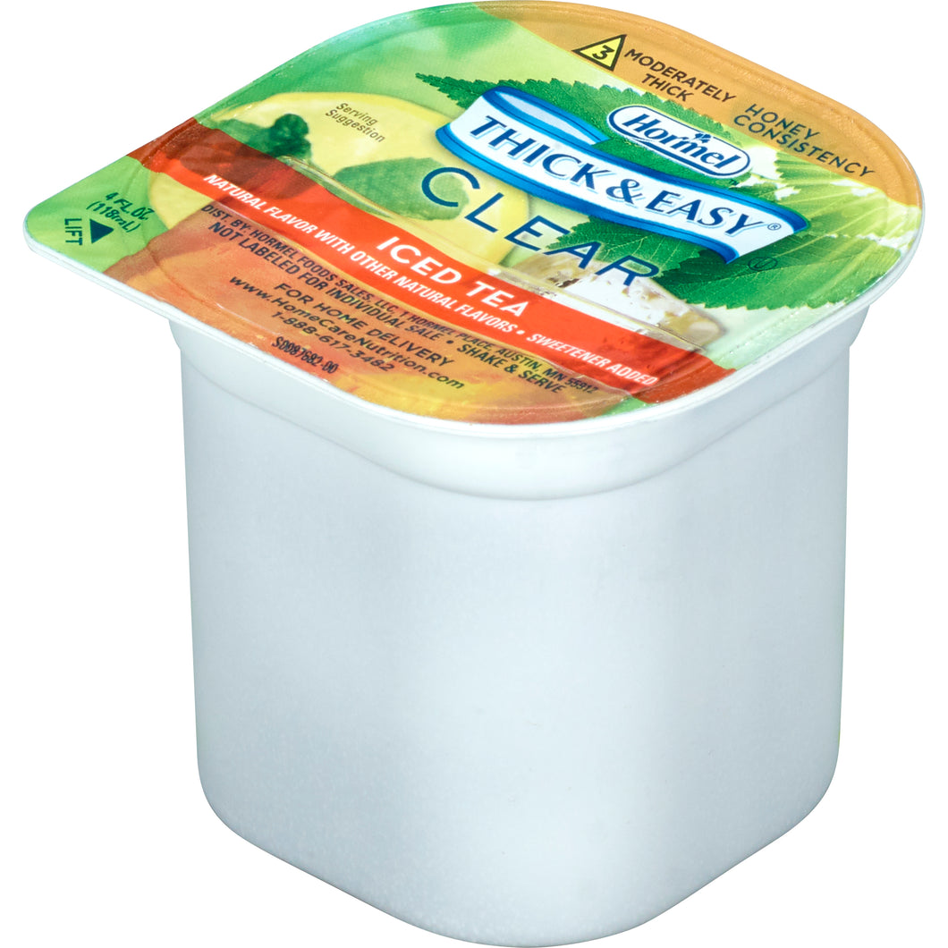  Thickened Beverage Thick & Easy® 4 oz. Portion Cup Iced Tea Flavor Ready to Use Honey Consistency 