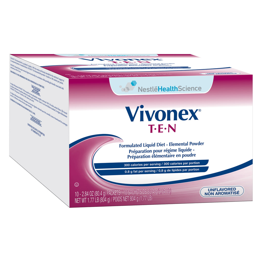  Elemental Oral Supplement / Tube Feeding Formula Vivonex® T.E.N Unflavored 2.84 oz. Individual Packet Powder 
