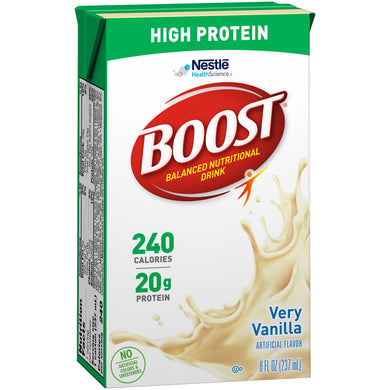  Oral Supplement Boost® High Protein Very Vanilla Flavor Ready to Use 8 oz. Carton 