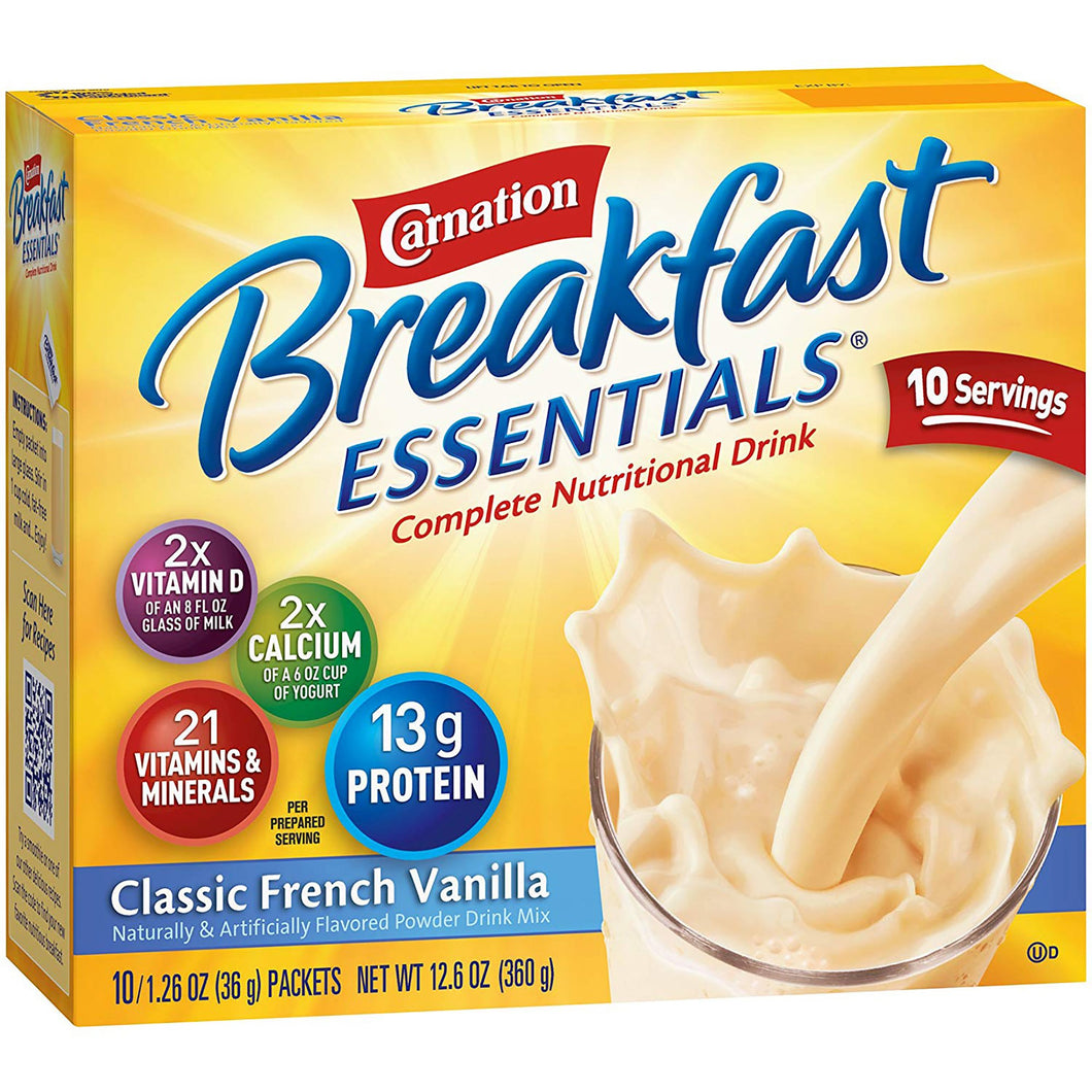  Oral Supplement Carnation® Breakfast Essentials® French Vanilla Flavor Powder 36 Gram Individual Packet 