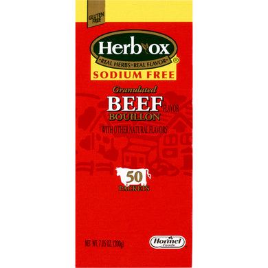  Sodium Free Instant Broth Herb-Ox® Beef Flavor Bouillon Flavor Ready to Use 8 oz. Individual Packet 