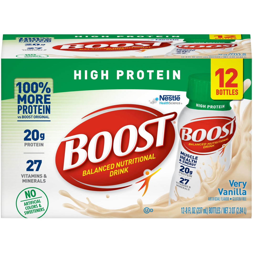  Oral Protein Supplement Boost® High Protein Very Vanilla Flavor Ready to Use 8 oz. Bottle 