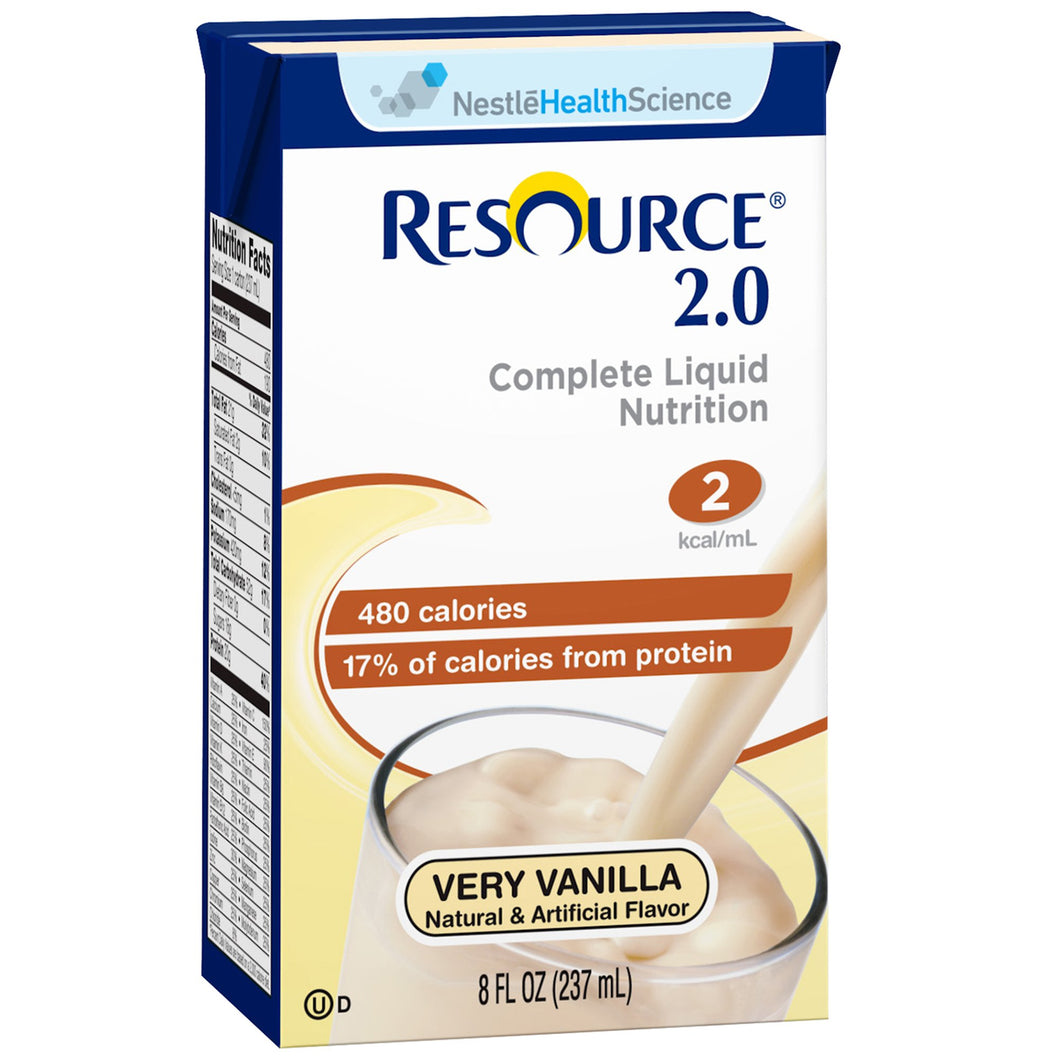  Oral Supplement Resource® 2.0 Very Vanilla Flavor Ready to Use 8 oz. Carton 