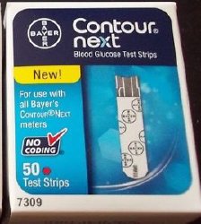 Blood Glucose Test Strips Ascensia® Contour® 50 Strips per Box No Coding Required For BAYER Contour® Next EZ & Contour® Next Link Blood Glucose Monitoring System