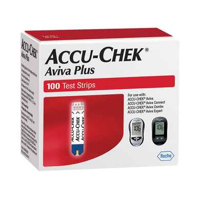 Blood Glucose Test Strips Accu-Chek® Aviva Plus 100 Strips per Box Tiny 0.6 microliter drop For Accu-Chek® Aviva , Accu-Chek® Aviva Connect , Accu-Chek® Aviva Combo , Accu-Chek® Aviva Expert Meters