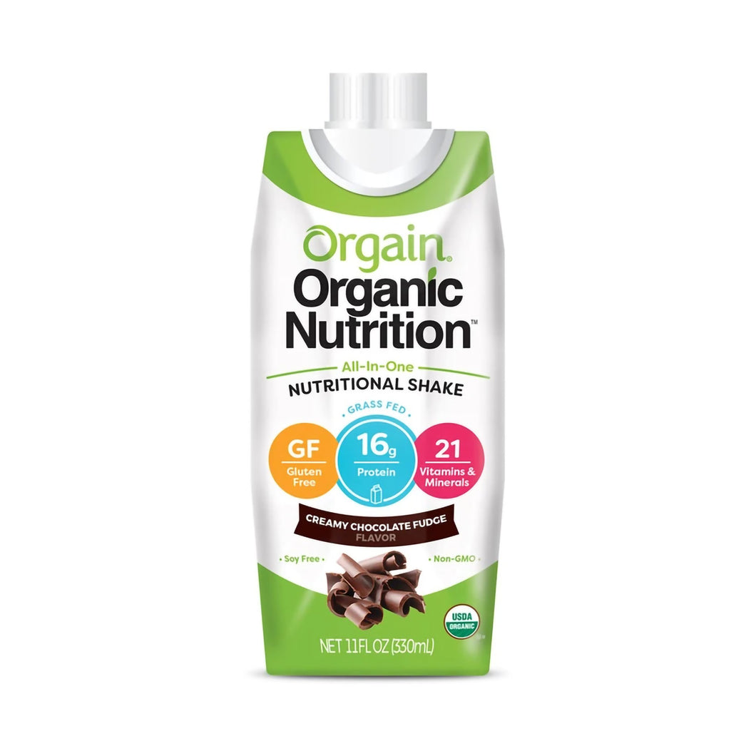  Oral Supplement Orgain® Organic Nutritional Shake Creamy Chocolate Fudge Flavor Ready to Use 11 oz. Carton 