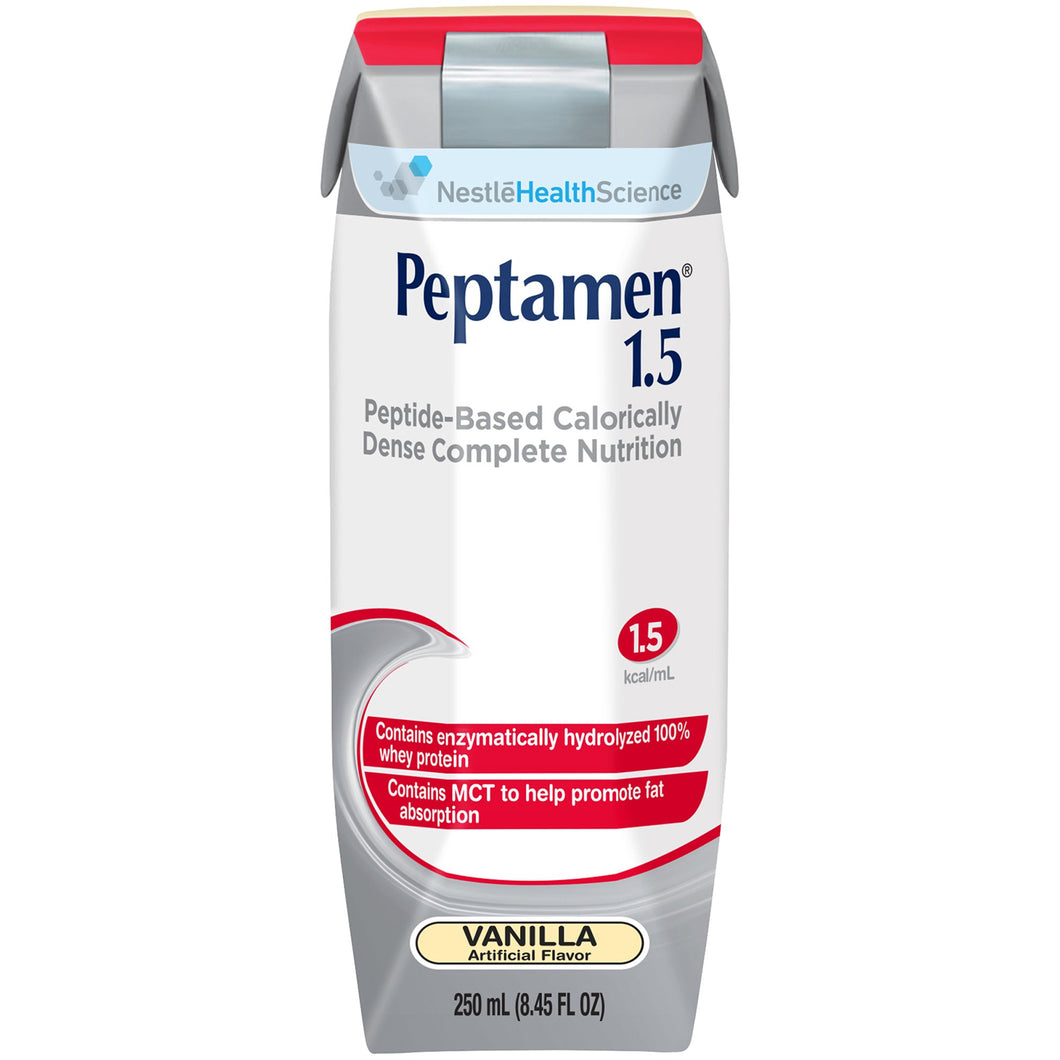  Oral Supplement / Tube Feeding Formula Peptamen® 1.5 Vanilla Flavor Ready to Use 250 mL Carton 