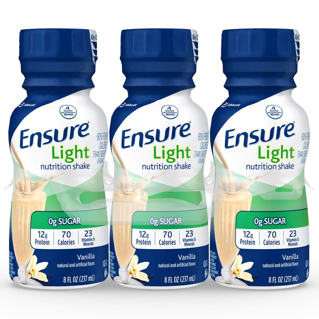  Oral Supplement Ensure® Light Vanilla Flavor Ready to Use 8 oz. Bottle 