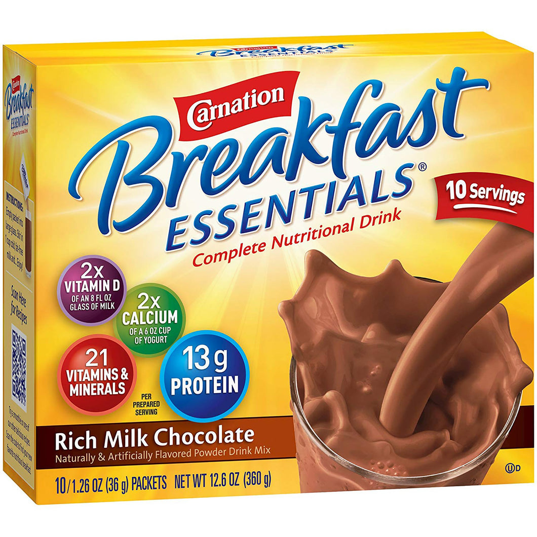  Oral Supplement Carnation® Breakfast Essentials® Rich Milk Chocolate Flavor Powder 36 Gram Individual Packet 