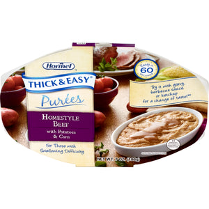  Puree Thick & Easy® Purees 7 oz. Tray Beef with Potatoes / Corn Flavor Ready to Use Puree Consistency 
