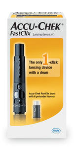 Lancing Device Kit Accu-Chek® FastClix Lancet Needle Multiple Depth Settings Track System