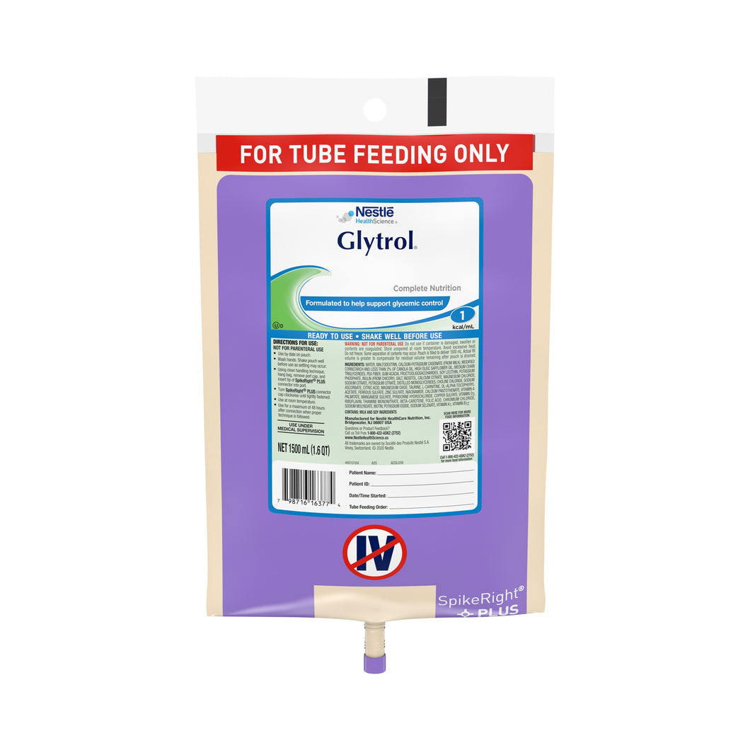 Tube Feeding Formula Glytrol® 50.7 oz. Bag Ready to Hang Unflavored Adult 