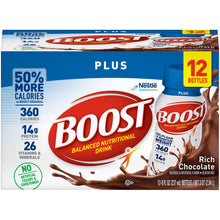 Load image into Gallery viewer,  Oral Supplement Boost® Plus® Rich Chocolate Flavor Ready to Use 8 oz. Bottle 
