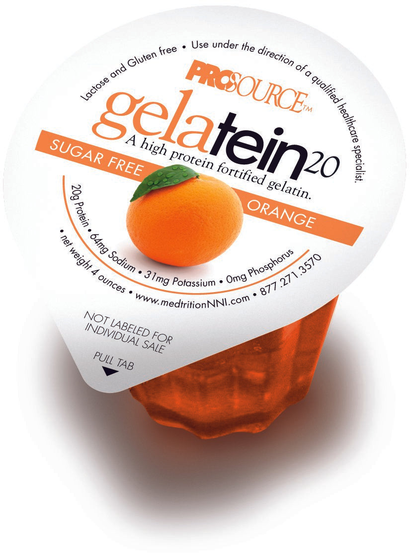  Oral Protein Supplement Gelatein® 20 Orange Flavor Ready to Use 4 oz. Cup 