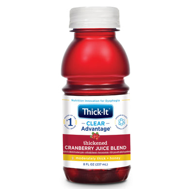  Thickened Beverage Thick-It® Clear Advantage® 8 oz. Bottle Cranberry Flavor Ready to Use Honey Consistency 
