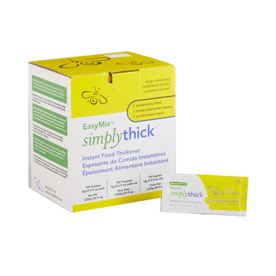  Food and Beverage Thickener SimplyThick® Easy Mix 12 Gram Individual Packet Unflavored Gel Honey Consistency 