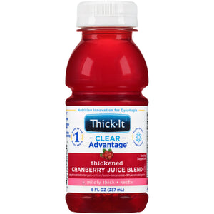  Thickened Beverage Thick-It® Clear Advantage® 8 oz. Bottle Cranberry Flavor Ready to Use Nectar Consistency 