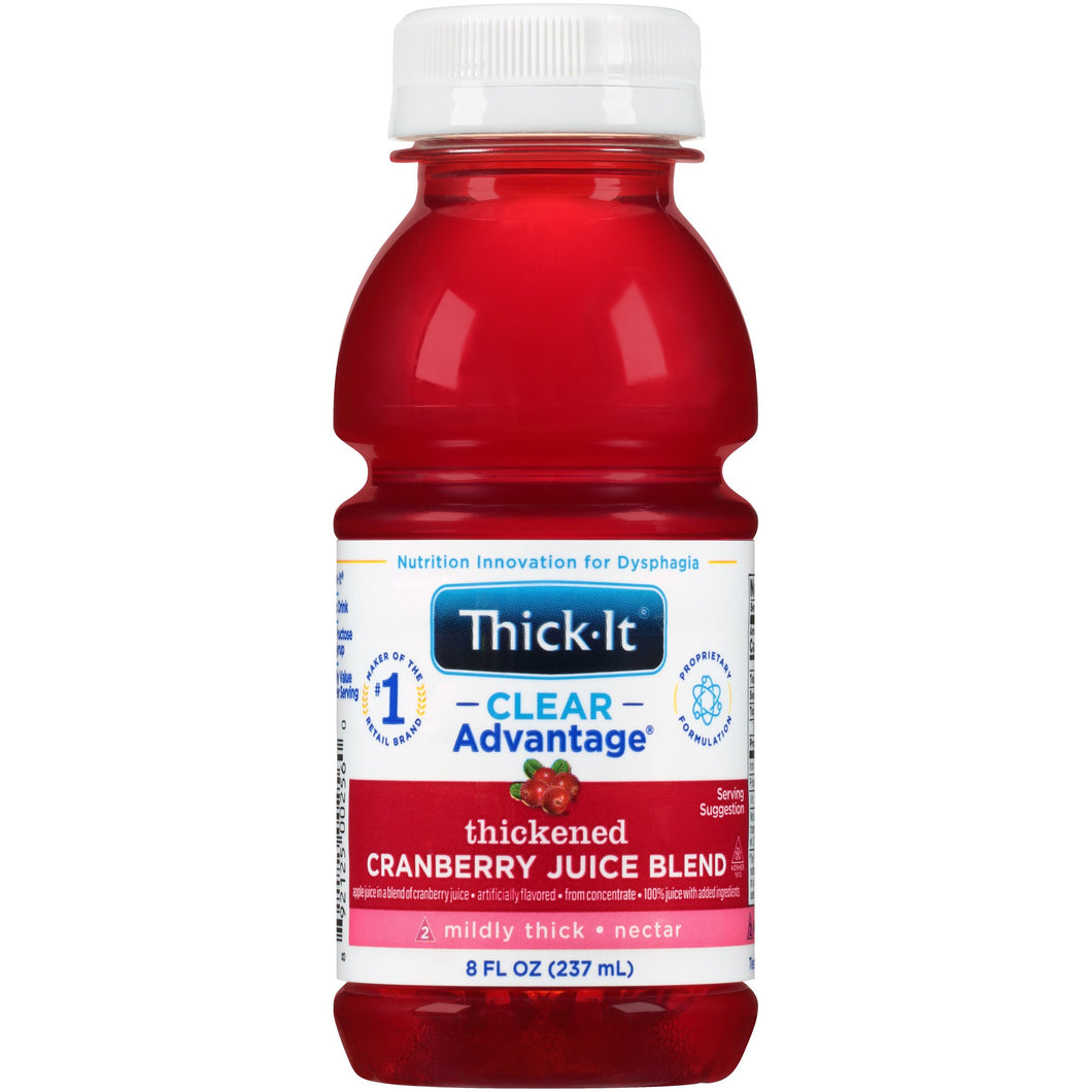  Thickened Beverage Thick-It® Clear Advantage® 8 oz. Bottle Cranberry Flavor Ready to Use Nectar Consistency 