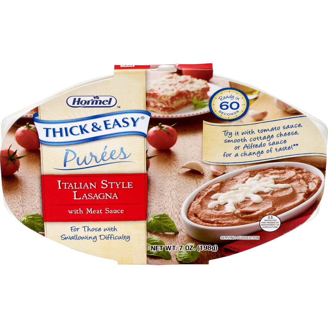  Puree Thick & Easy® Purees 7 oz. Tray Italian Style Beef Lasagna Flavor Ready to Use Puree Consistency 