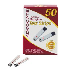 Blood Glucose Test Strips Advocate® 50 Strips per Box For Advocate Redi-Code+ Glucose Meters