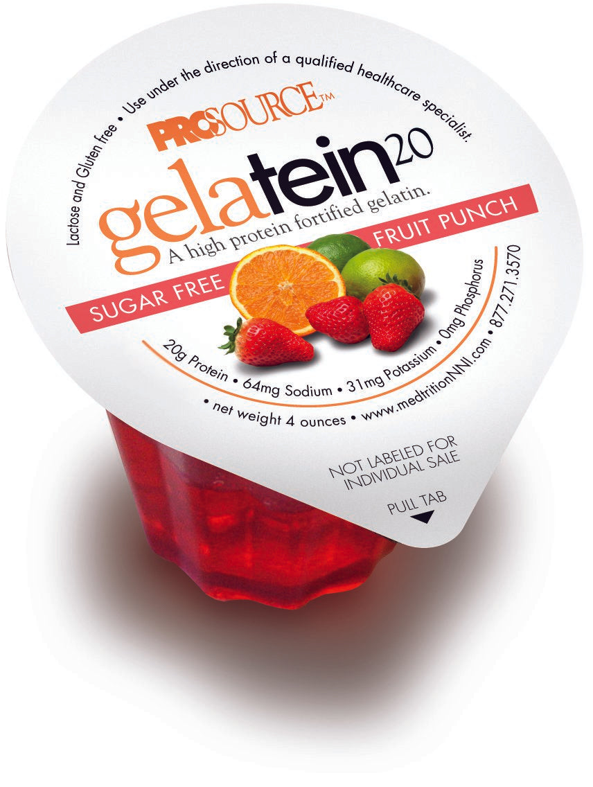  Oral Protein Supplement Gelatein® 20 Fruit Punch Flavor Ready to Use 4 oz. Cup 