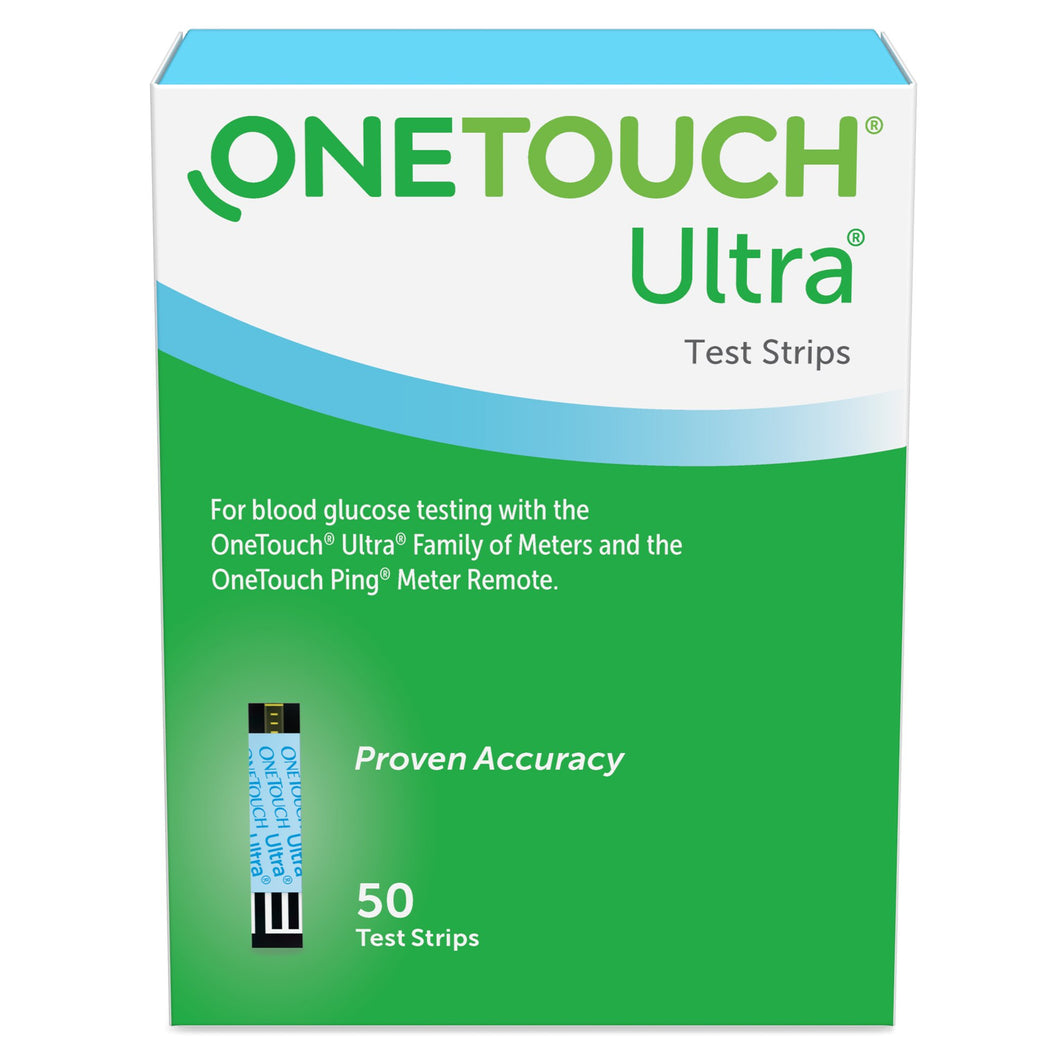 Blood Glucose Test Strips OneTouch® Ultra® Blue 50 Strips per Box For OneTouch® Ultra® Blood Glucose Meter