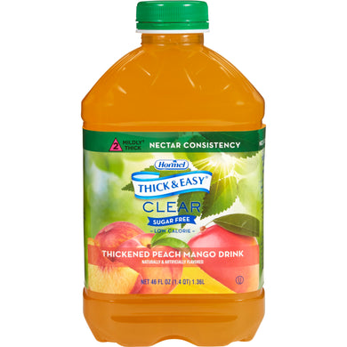  Thickened Beverage Thick & Easy® Sugar Free 46 oz. Bottle Peach Mango Flavor Ready to Use Nectar Consistency 